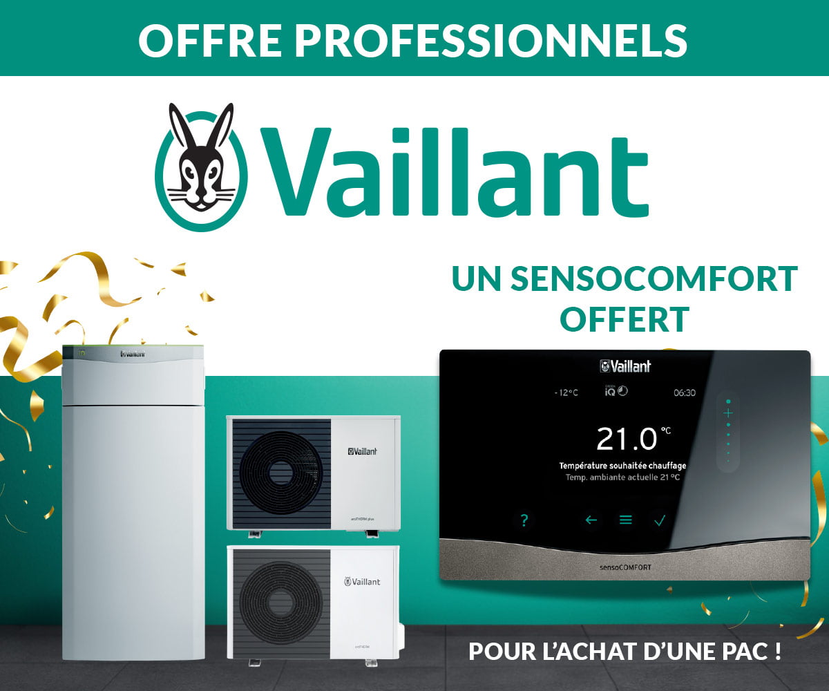 Pour l'achat d'une pompe à chaleur Vaillant = un régulateur sensoComfort offert