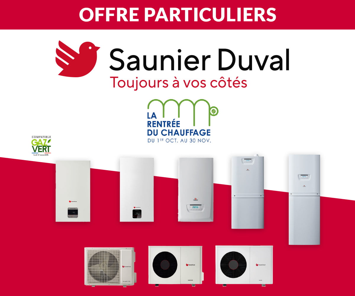 Jusqu'à 150 € TTC Saunier Duval GRDF La rentrée du chauffage 2025